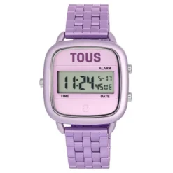 Reloj digital con brazalete de aluminio en color malva D-Logo