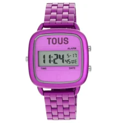 Reloj digital con brazalete de aluminio en color lila D-Logo