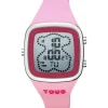 Reloj digital con correa de silicona en color rosa y caja de acero TOUS B-Time