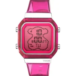 Reloj digital de policarbonato fucsia y acero D-BEAR Fresh