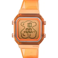 Reloj digital de policarbonato color salmón y acero IPRG rosa D-BEAR Fresh