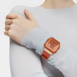 Reloj digital de policarbonato color salmón y acero IPRG rosa D-BEAR Fresh