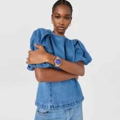 Reloj smartwatch con brazalete de acero y acero IP rosado T-Bear Connect
