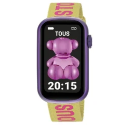 Reloj smartwatch con correa de nylon y correa de silicona fucsia T-Band