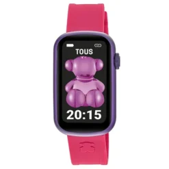 Reloj smartwatch con correa de nylon y correa de silicona fucsia T-Band