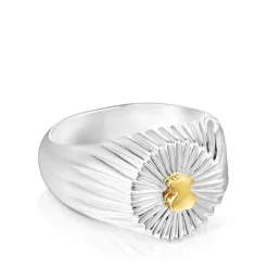 Sello de plata con oso con baño de oro 18 kt sobre plata Virtual Garden