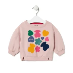 Sudadera osos,corazones y flores Casual rosa
