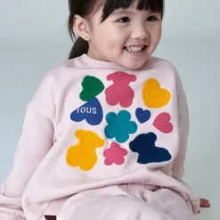 Sudadera osos,corazones y flores Casual rosa