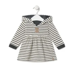 Vestido de niña con capucha Black crudo